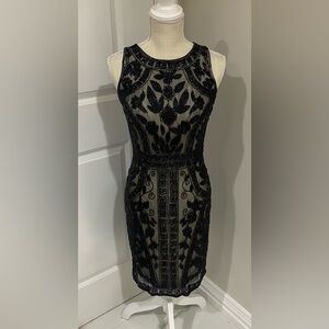 Theia Black Embellished Dress